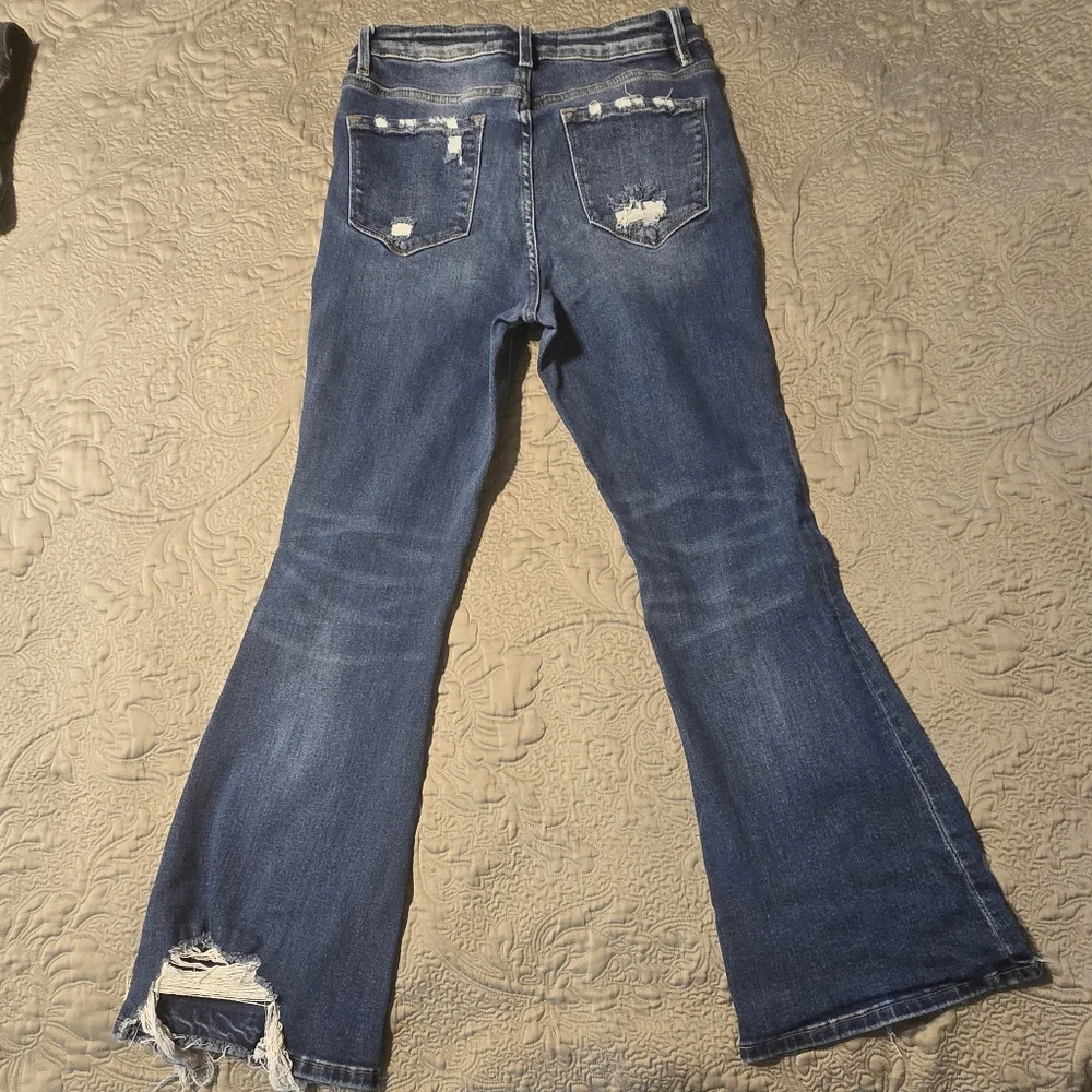 Bridge By Gly Blue Elliott High Rise Flare Women's Jeans Sz 27 / 29"  Inseam - Picture 2 of 5
